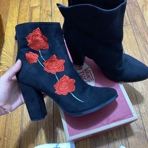 Nasty Gal rose booties